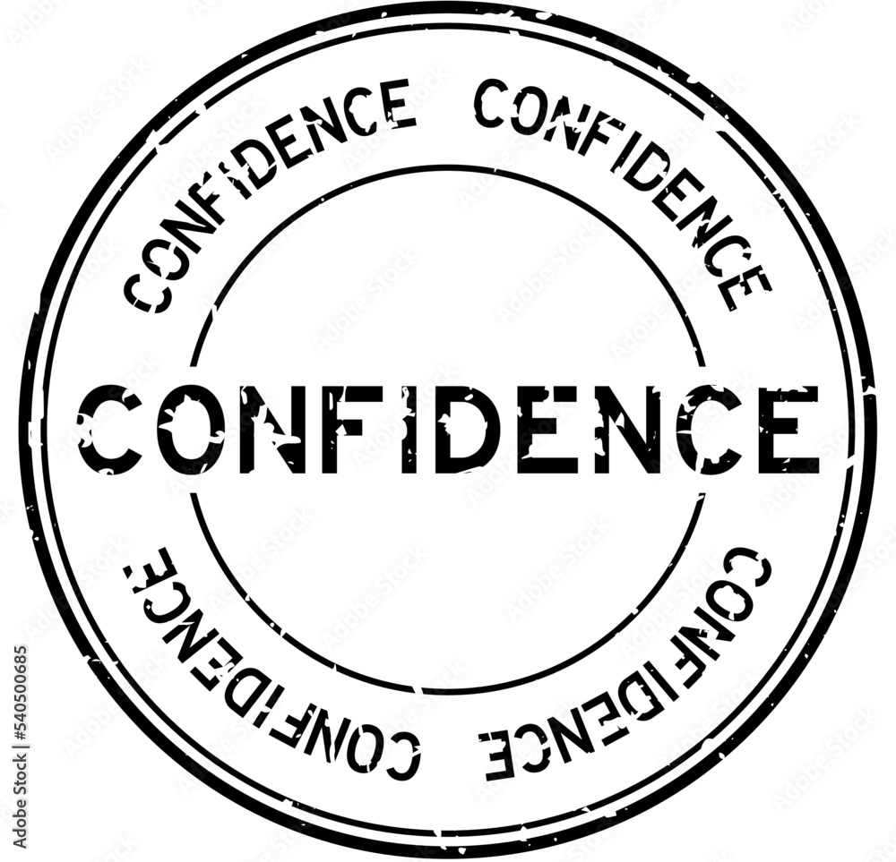 Grunge black confidence word round rubber seal stamp on white background