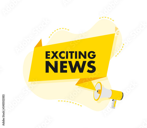 Hand Holding Megaphone with exciting news. Megaphone banner. Web design. Vector stock illustration