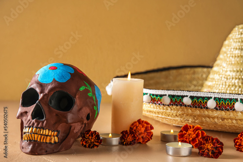Painted skull for Mexico's ...