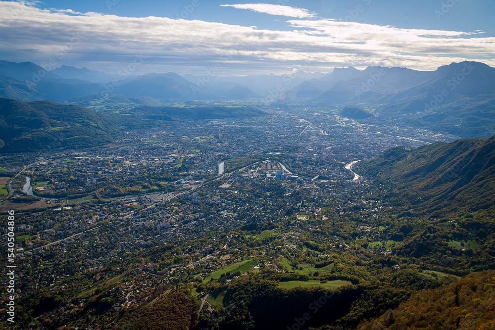 Le Sappey en Chartreuse 10 2022 
view from the heights of Fort Saint Eynard over Grenoble's valley and its mountains