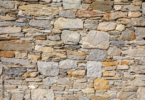 Mur en pierre de granit d une vieille maison.