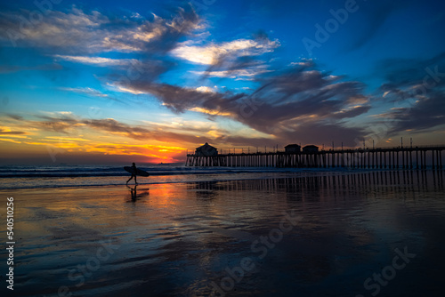 Huntington Beach Sunset Surfer
