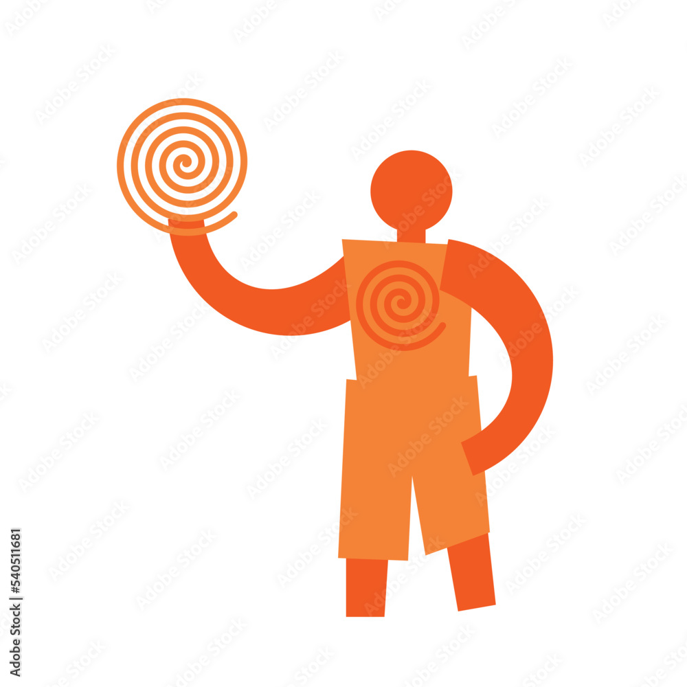 dream come true - a person holding a spiral as a symbol of invention