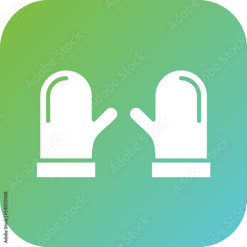 Oven Mitt Icon Style