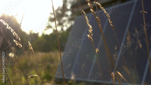 solar battery in the village,ecology nature closeup