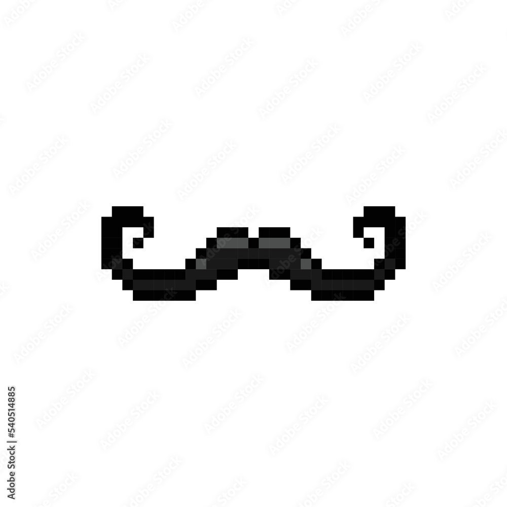 Pixel art black moustaches vector design Pixel art black moustaches vector design