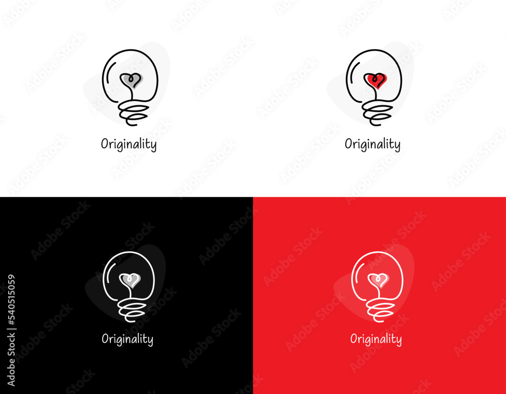 Originality Continuos Line Icon, Originality Logo, Lightbulb Logo, Continous line lightbulb logo, Live stroke Originality Continuos Line Icon, Originality Logo, Lightbulb Logo, Continous line lightbulb logo, Live stroke