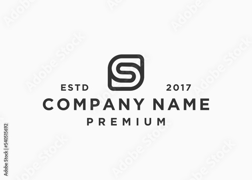 letter cs square logo design vector illustration template