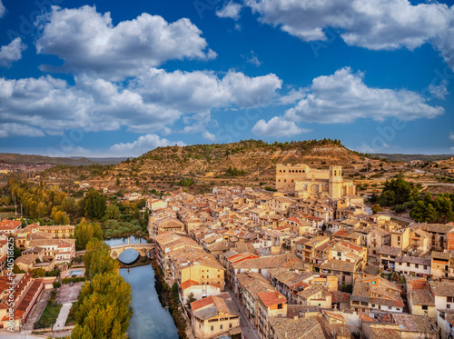 Valderrobres village with its bridge and castle in Teruel, Spain. photo