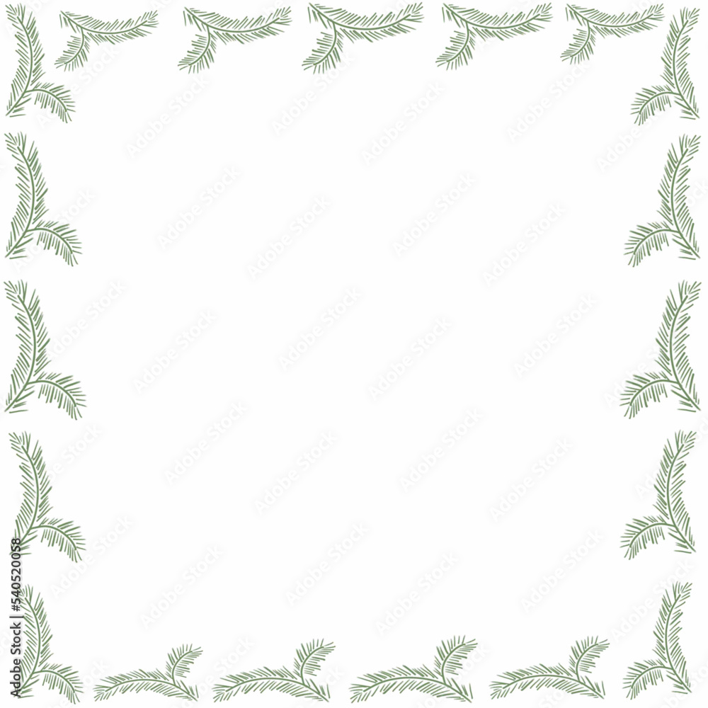 Fototapeta premium green leaves frame