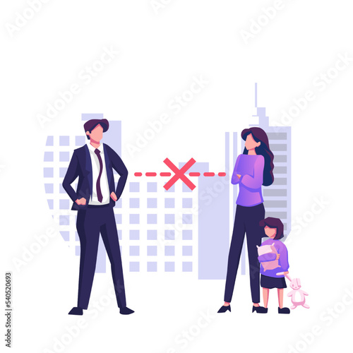 Family conflict angry unhappy people flat style illustration design