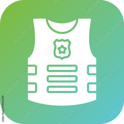 Bulletproof Vest Icon Style