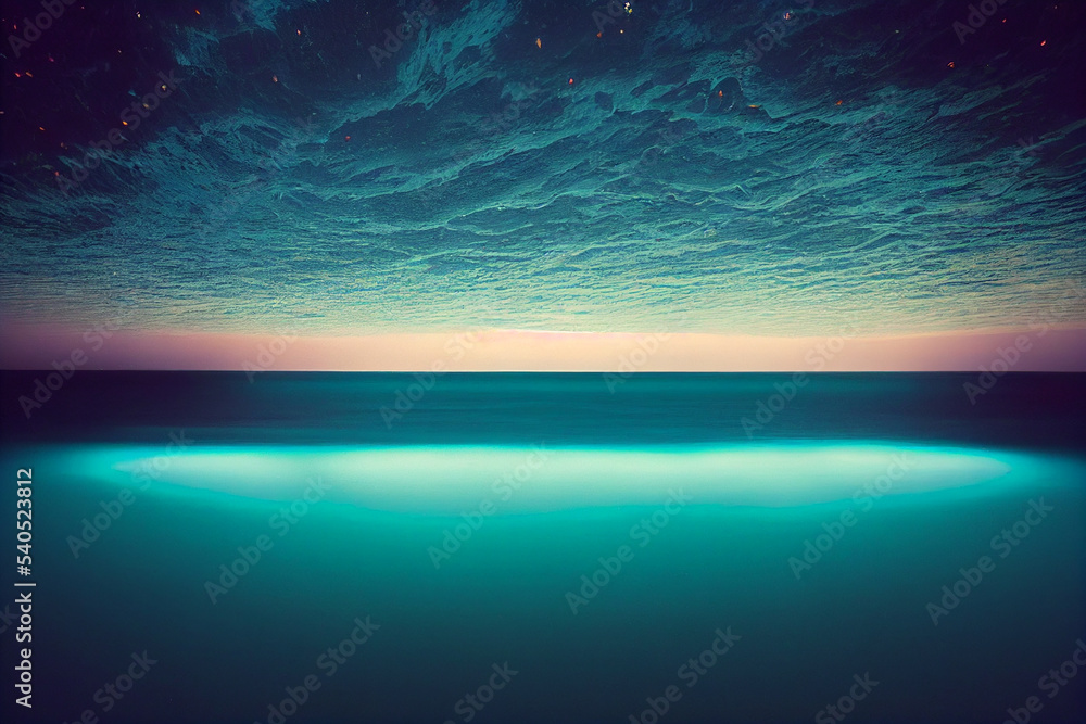 Bioluminescence. Bio luminescent ocean. Bioluminescent plankton in the sea Bioluminescence. Bio luminescent ocean. Bioluminescent plankton in the sea