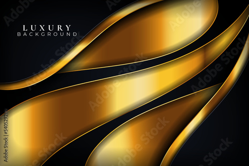 Luxury black background, Black and gold Premium Vector