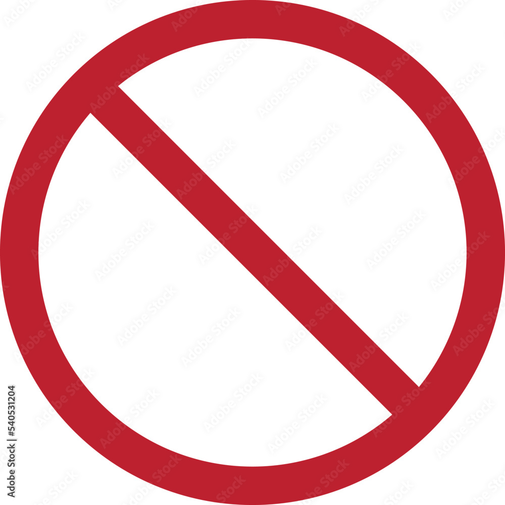 Forbidden sign vector icon. Red prohibition sign Forbidden sign vector icon. Red prohibition sign