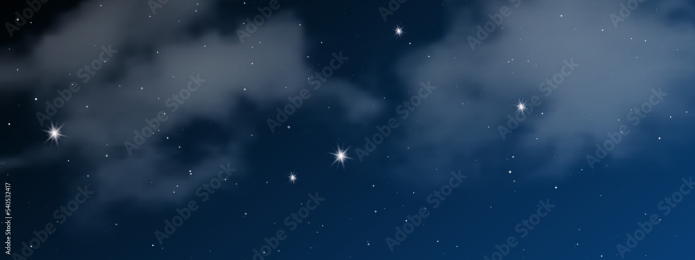 Night sky with clouds and many stars Night sky with clouds and many stars