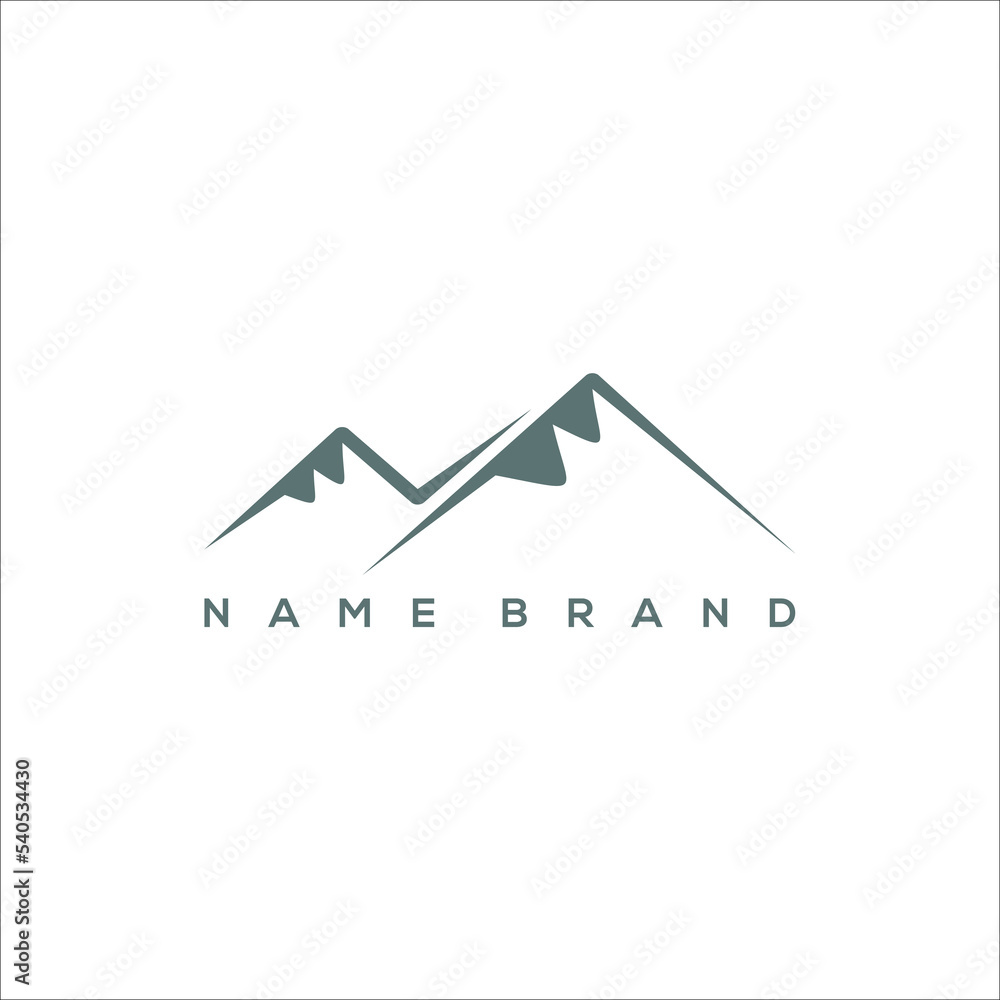simple mountain with landscape logo vector simple mountain with landscape logo vector