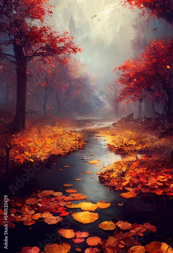 The autumn forest. Fantasy scenery