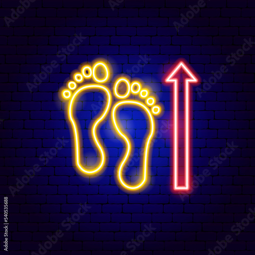 Population Growth Arrow Neon Sign. Vector Illustration of Nature Safe Symbol.