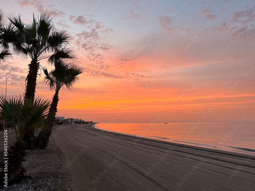 Fototapeta premium Sunrise at the beach around Nerja