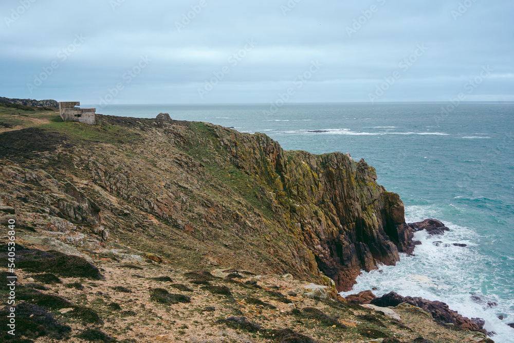 Beautiful nature views of coastal cliffs and beaches on Jersey Island