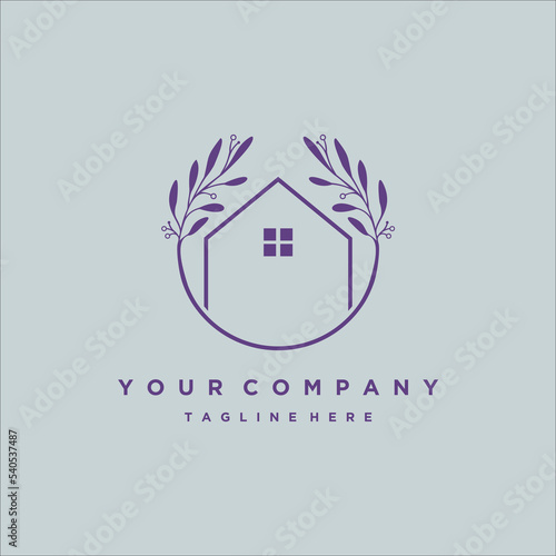 Farm house logo design. Vector illustration of abstract agriculture farm icon design. Modern logo design with line art style.
