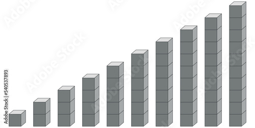 Counting blocks for math 1 to 10. Counting to ten. Numbers blocks. Vector illustration isolated on white background.
