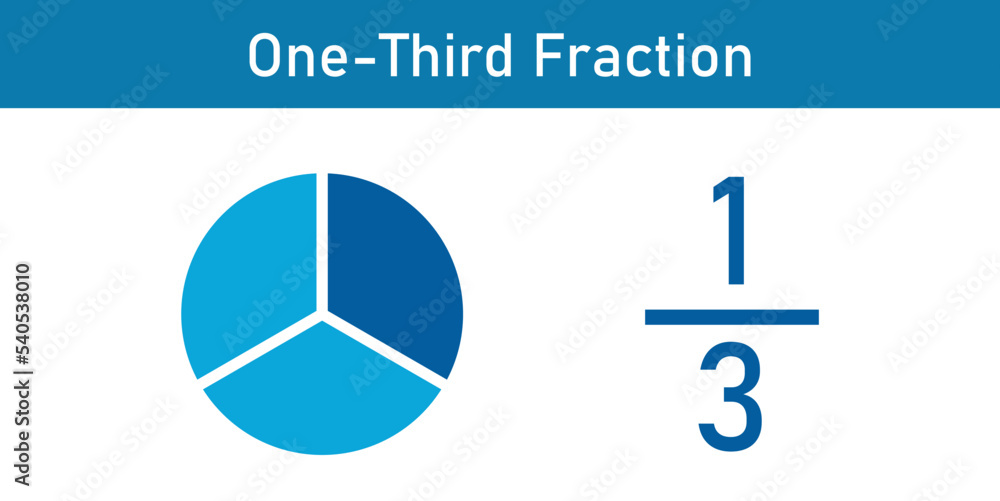 One third Fraction Circle With Fraction Number Fraction Parts 