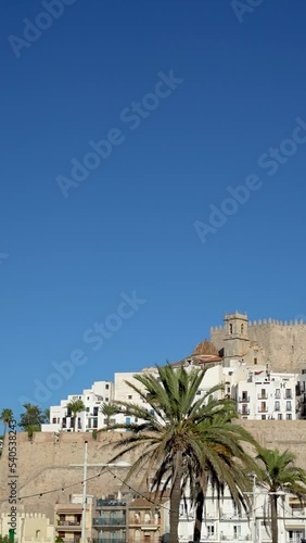 Peniscola castle, vertical view. Costa del Azahar, province of Castellon, Valencian Community photo
