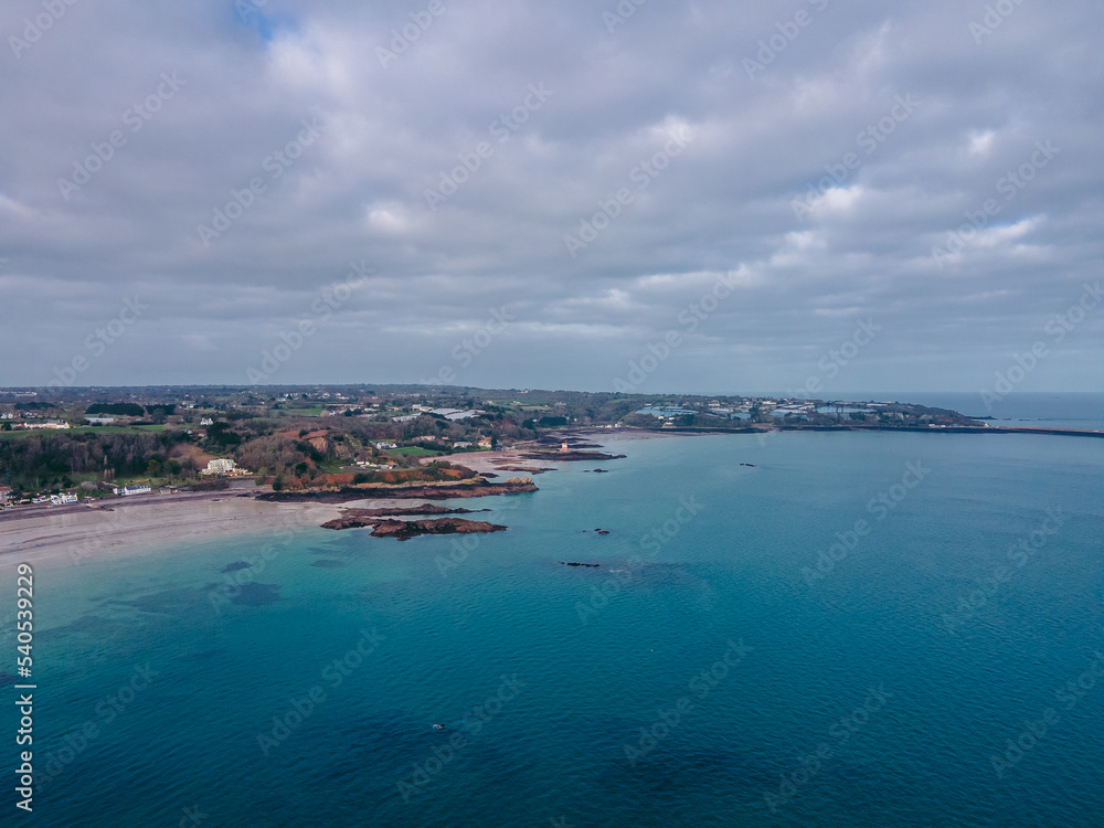 Beautiful nature views of coastal cliffs and beaches on Jersey Island Beautiful nature views of coastal cliffs and beaches on Jersey Island