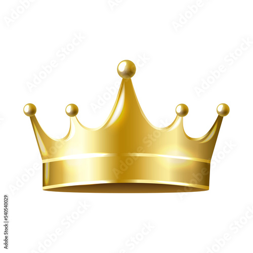 Golden Crown Isolated White Background