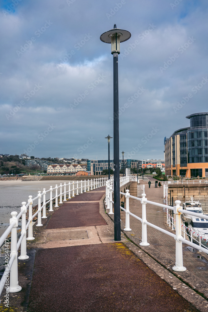 Fototapeta premium Empty morning streets at Jersey Island