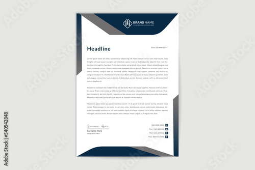 Corporate company business letterhead template design with color variation bundle