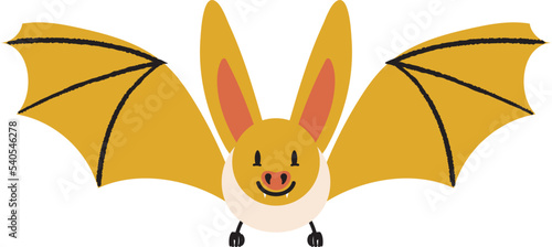 Bat vector isolated on white background. Halloween night animal character illustration
