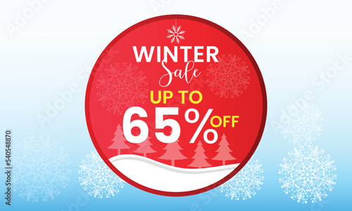 Winter sale banner  discounts up to 65    winter sale up to 65 percent off