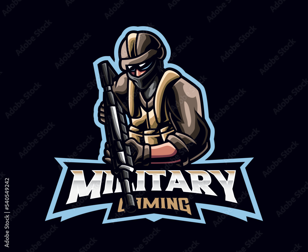 Military mascot logo design Military mascot logo design