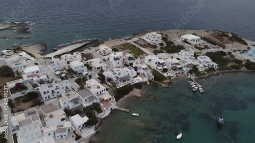 Pollonia Village Aerial View in Milos, Cyclades Island in Aegean Sea, Greece