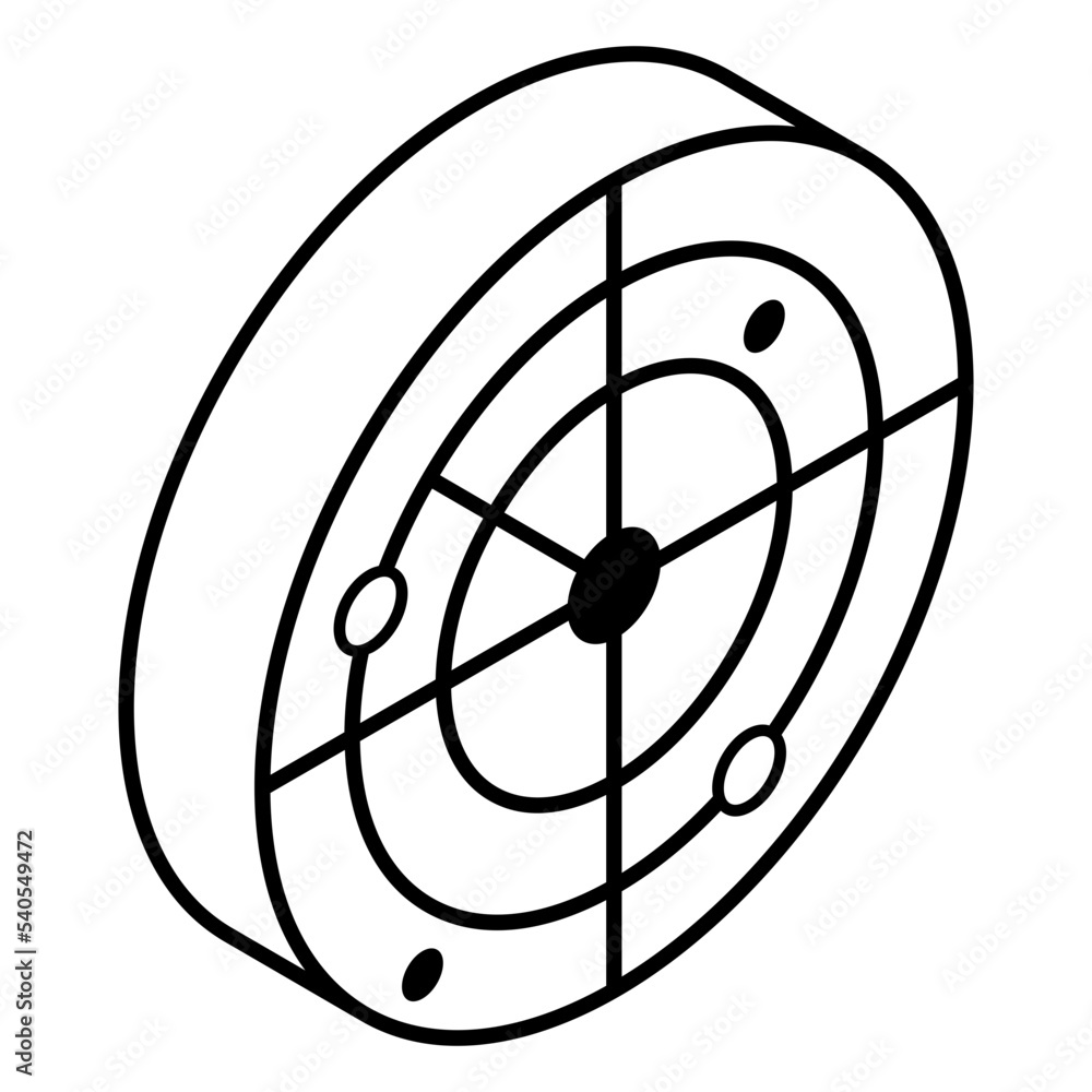 Radar linear icon in isometric style Radar linear icon in isometric style