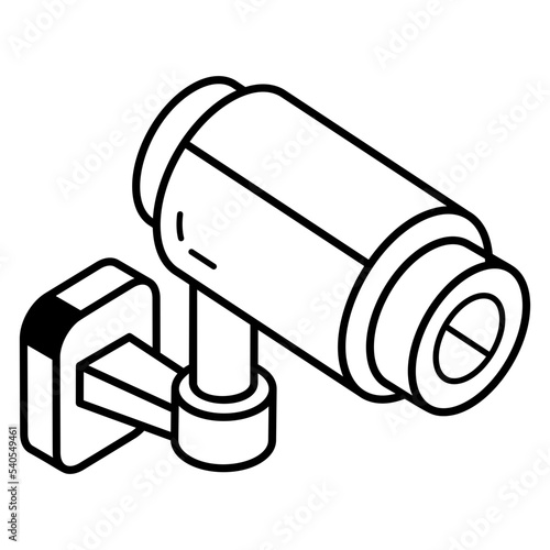 Check out linear isometric icon of cctv 