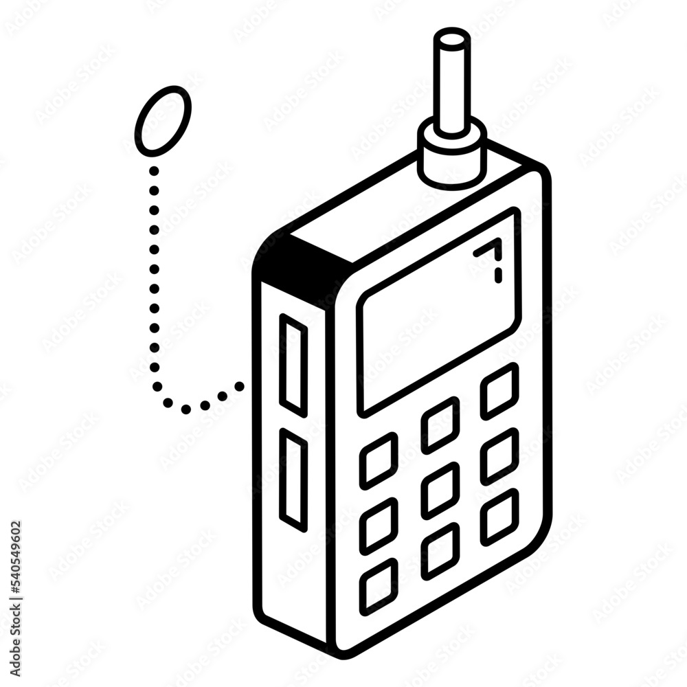 Laptop password outline isometric icon Laptop password outline isometric icon