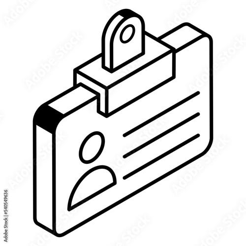 Ready to use line isometric icon of id 