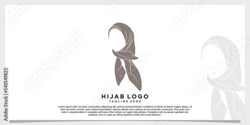 hijab style logo design vector with creative concept template