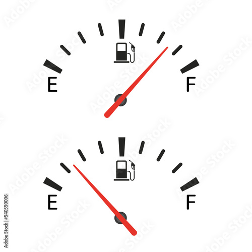 Gasoline speedometer on a white background. Vector illustration