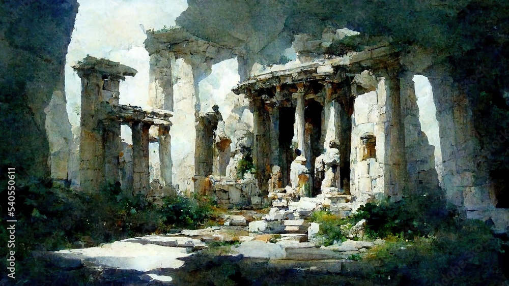 Naklejka premium Greek hall ruin