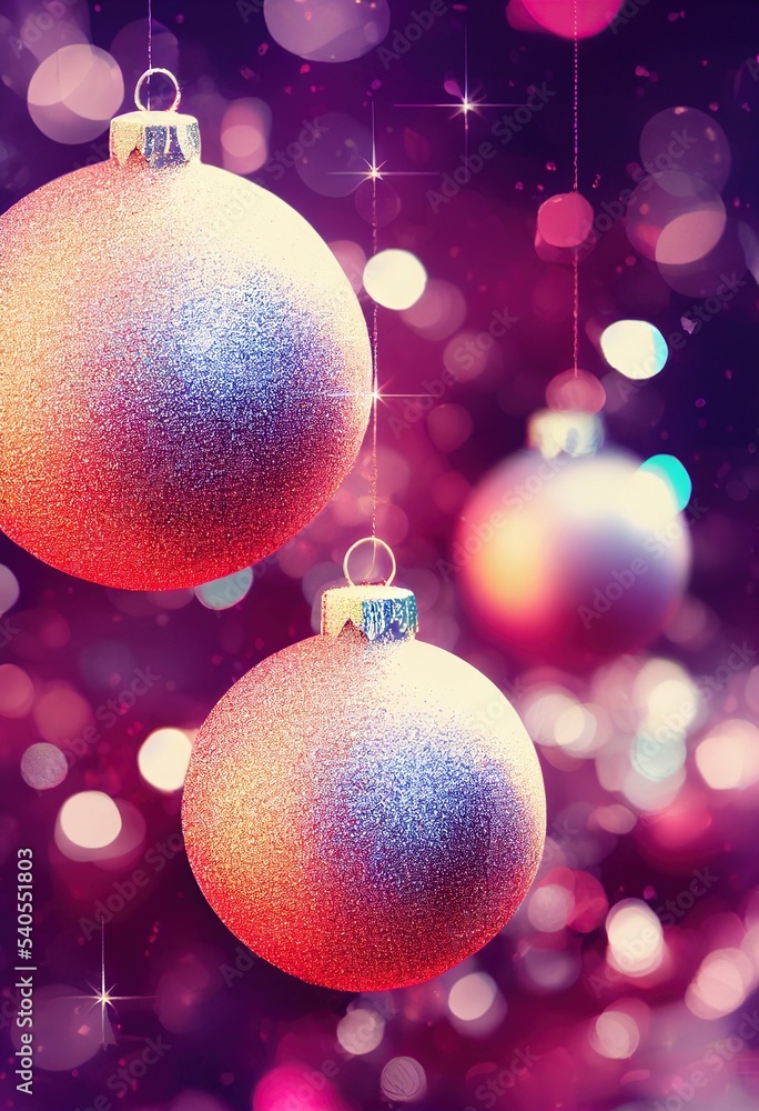 Merry Christmas ball on blurred bokeh lights background. Merry Christmas ball on blurred bokeh lights background.