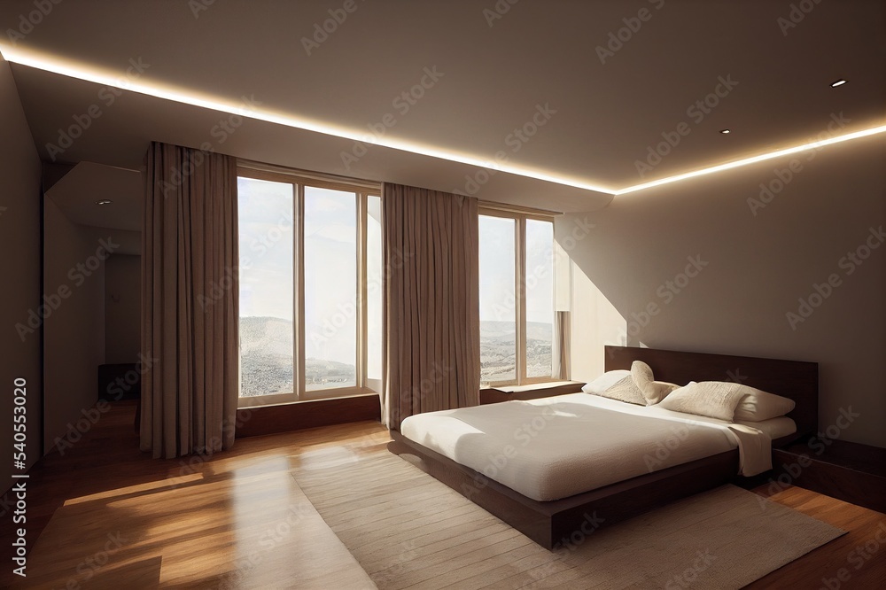 Fototapeta premium Modern master bedroom interior