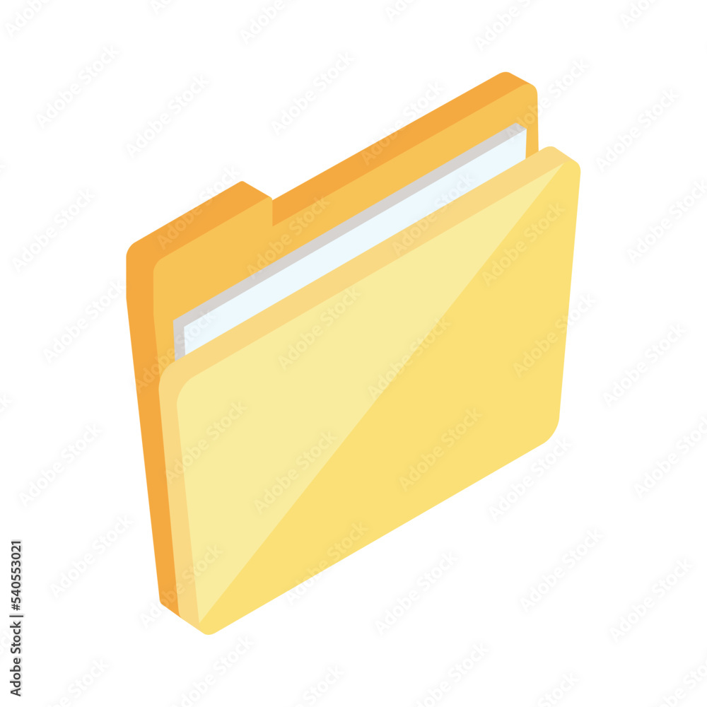isometric folder file documents