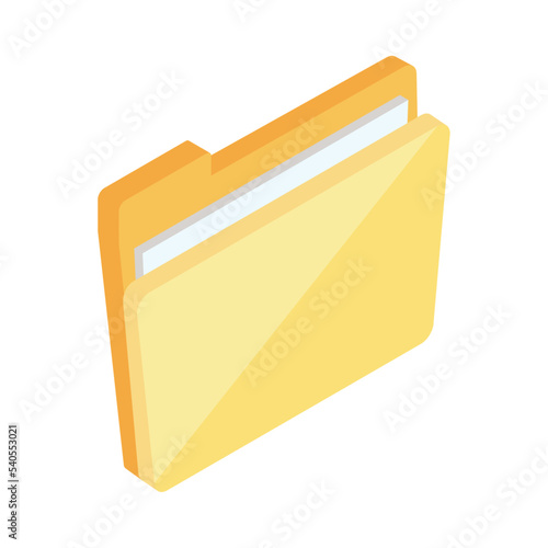 isometric folder file documents