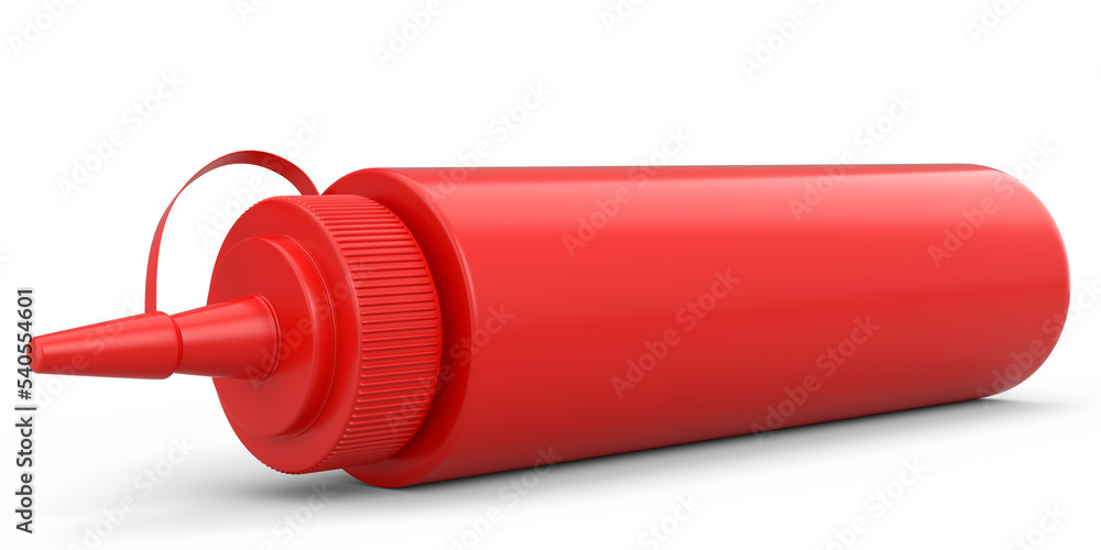 Plastic bottle of tomato ketchup isolated on white background. Plastic bottle of tomato ketchup isolated on white background.