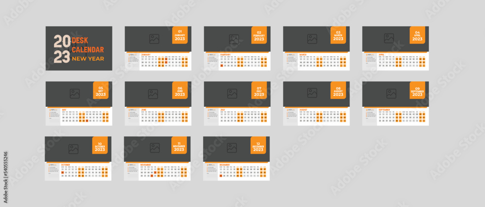 Creative new desk calendar design templates